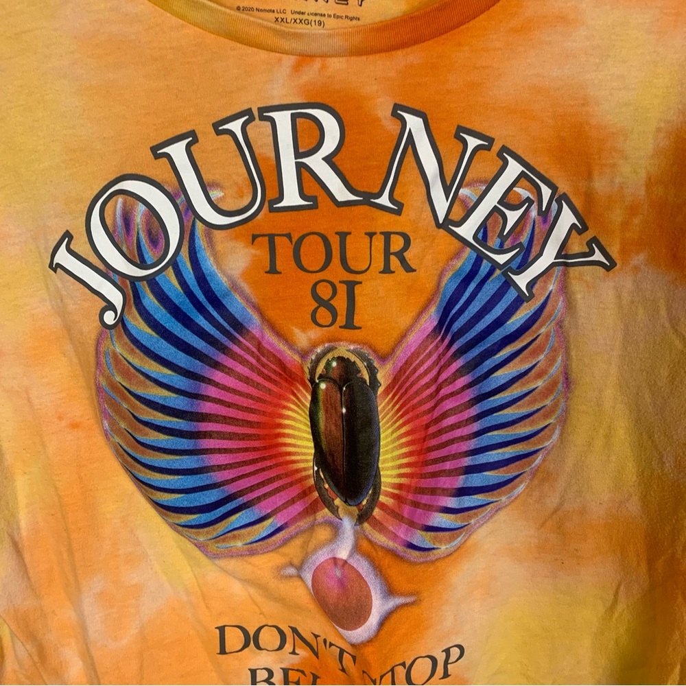 Journey Graphic Vintage Inspired Tye Dye Tour Don’t Stop Believin Cropped Tee - Picture 4 of 13